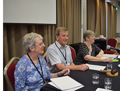 Sheila Aves Gerry Pearce and Linda Ellis at the 2017 AGM